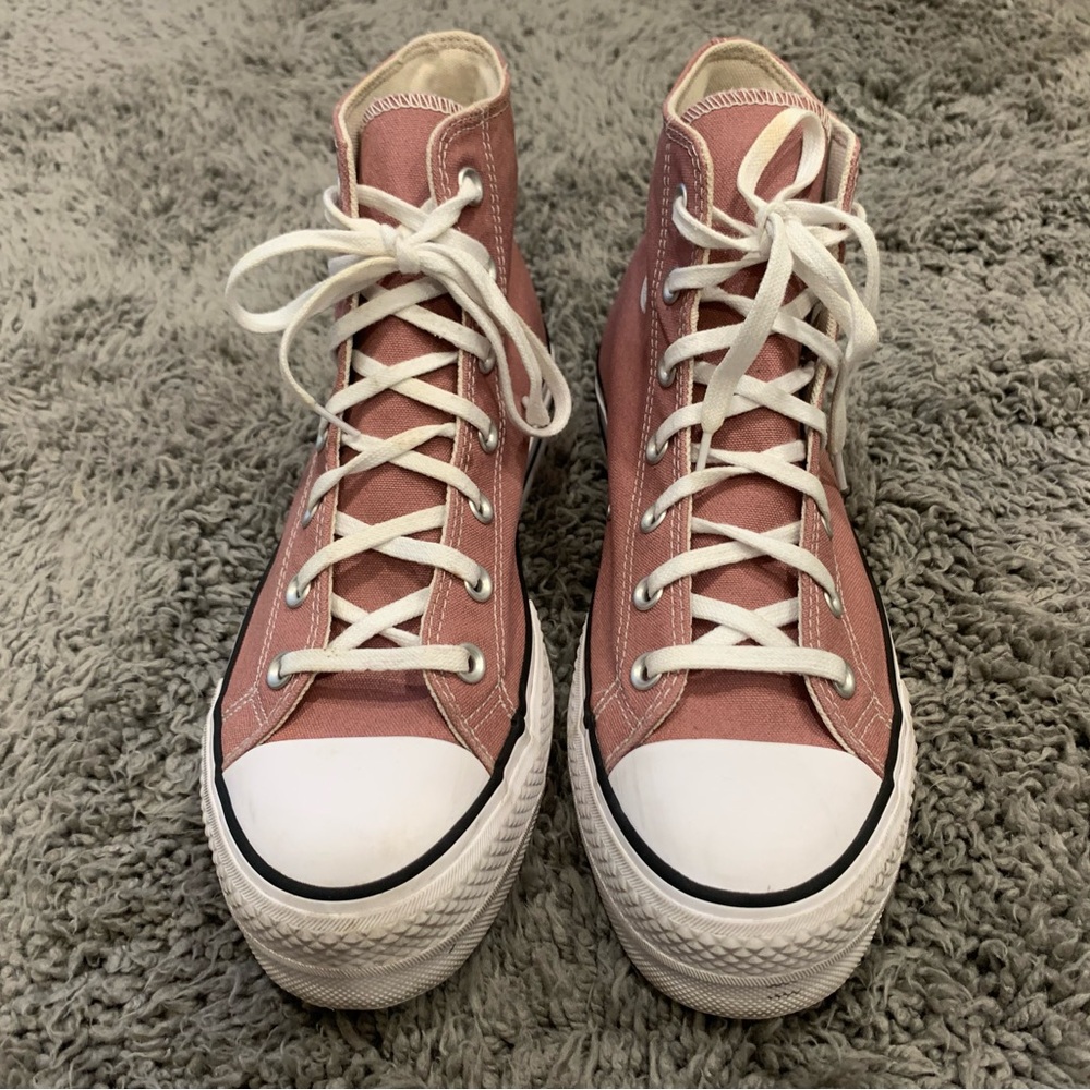 Converse Pink High-Top Platform Sneakers